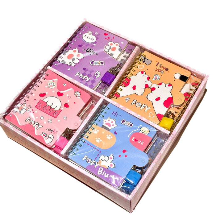 Wholesale Kitten Coil with Lock Coil Book Cute Cartoon A7 Loose-leaf Notepad