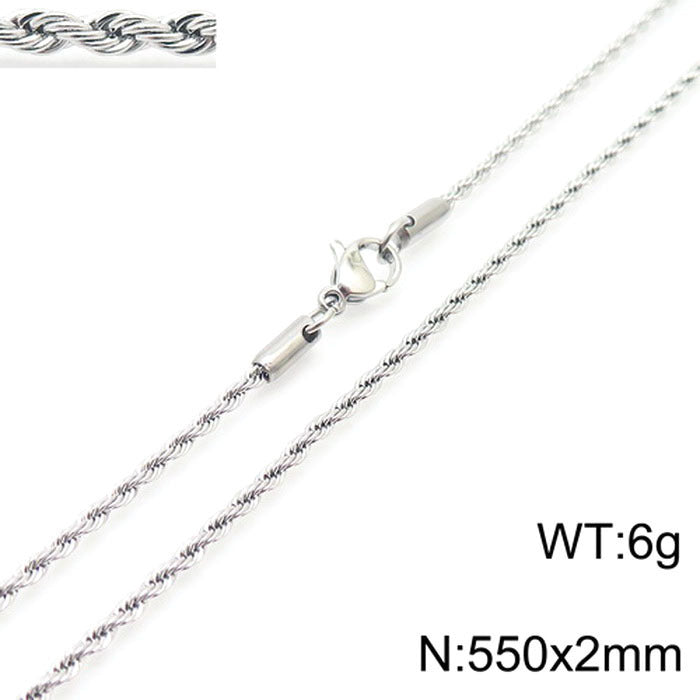 Wholesale Trendy Twist Chain Necklace Titanium Steel Jewelry