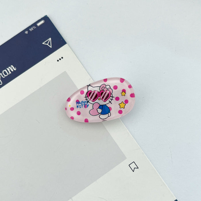 Wholesale Cute plaid cat oval hair clip