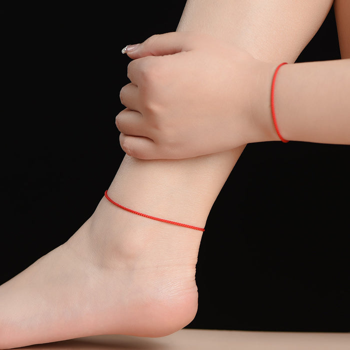 Wholesale Handmade Red Rope Bracelet, Simple Bracelet, Foot Chain, New Hand Rope Set, Versatile