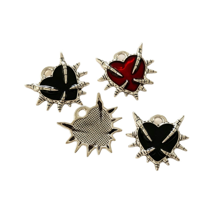 Wholesale Gothic  n Heart Metal Pendants Black Alloy DIY Jewelry Accessories For Bracelet Necklace Earrings
