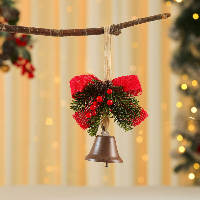 Wholesale Christmas Bell Door Hanging Bell Red Cone Pine Cone Wind Bell Christmas Tree Pendant Christmas Decorations