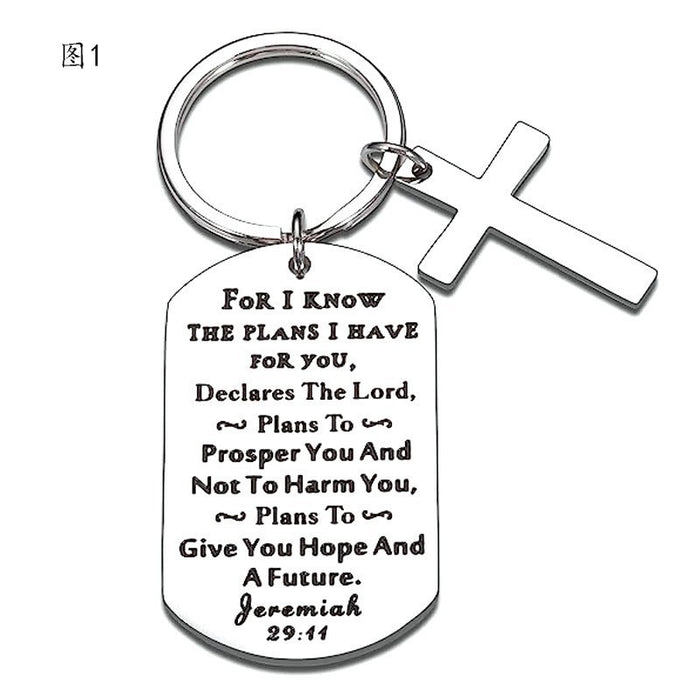 Wholesale May You Be Stainless Steel Keychain JDC-KC-TangMumao002