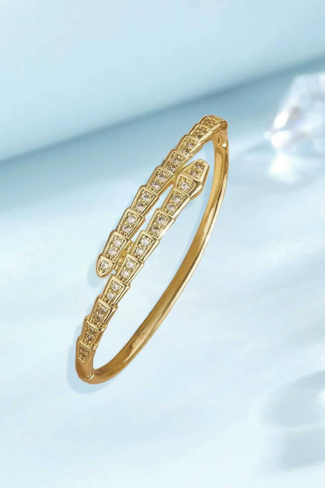 Wholesale Minimalist Zircon Bracelet For Women Gold Plated Copper Jewelry Accessory Trendy Everyday Wear Boutique Resale