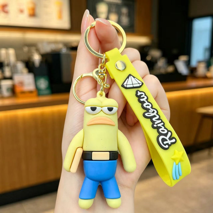 Wholesale Bottom Silly Fish Keychain Funny PVC Cartoon Pendant MOQ≥2
