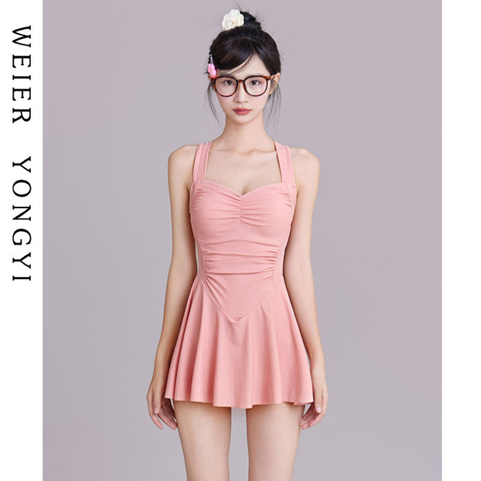 Wholesale Swimsuit one-piece skirt style flat corner fashionable hot spring swimsuit
