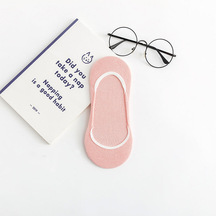 Wholesale Shallow mouth silicone anti slip invisible socks casual shallow mouth cotton bottom women's socks