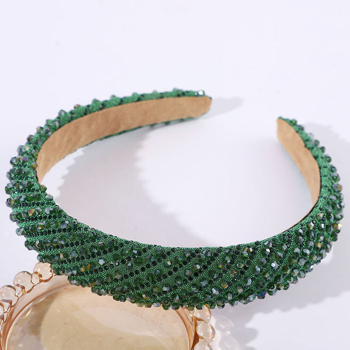 Wholesale Thin diamond headband fashionable and light luxury temperament multi-color headdress hair accessories personality sweet cool cotton headband for women
