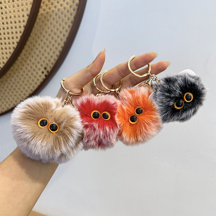 Wholesale plush cartoon cat head pendant cat cute animal key chain car bag key chain fashion small gift