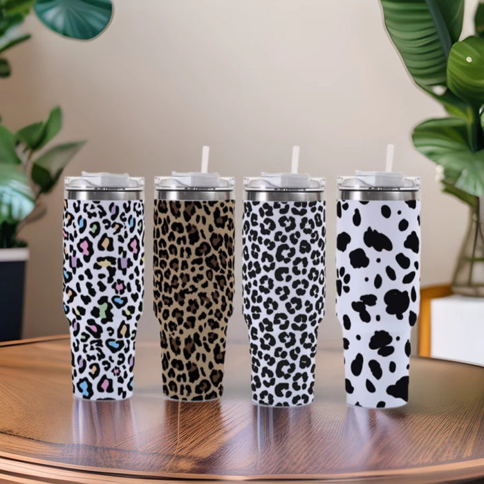 Wholesale  Animal Print Series Personalized Pattern Printing 40oz Car Cup Stainless Steel Large Capacity Ice Cup