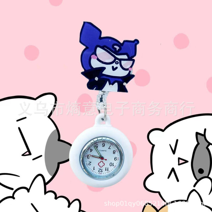 Wholesale Cute cartoon retractable luminous pocket watch