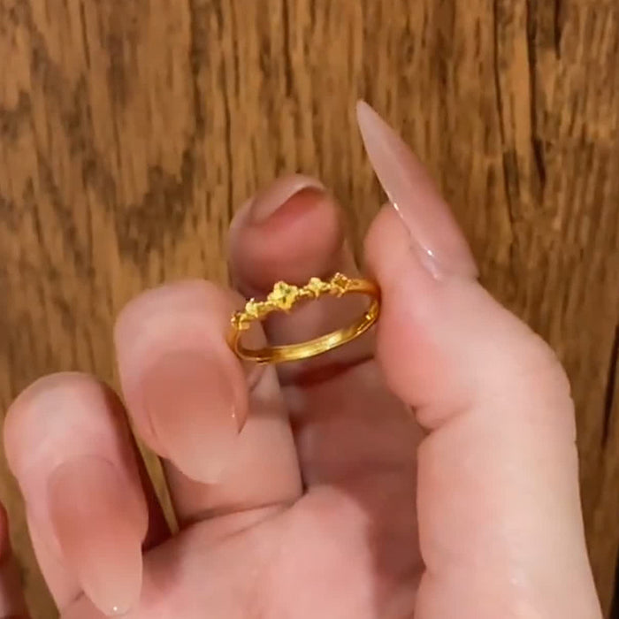Wholesale Star ring, light luxury, niche, high-end, romantic, four-star adjustable index finger ring
