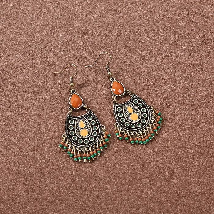 Wholesale Alloy Bohemian Ethnic Style Su Long Earrings JDC-ES-Gumi011