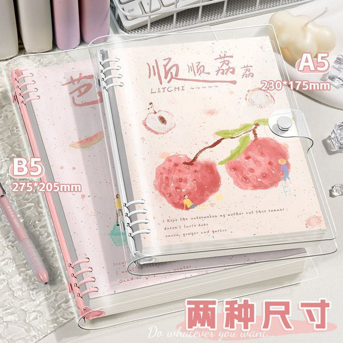 Wholesale PVC Clear Soft Cover Loose-Leaf Notebook A5 Lined Cartoon Design for Students