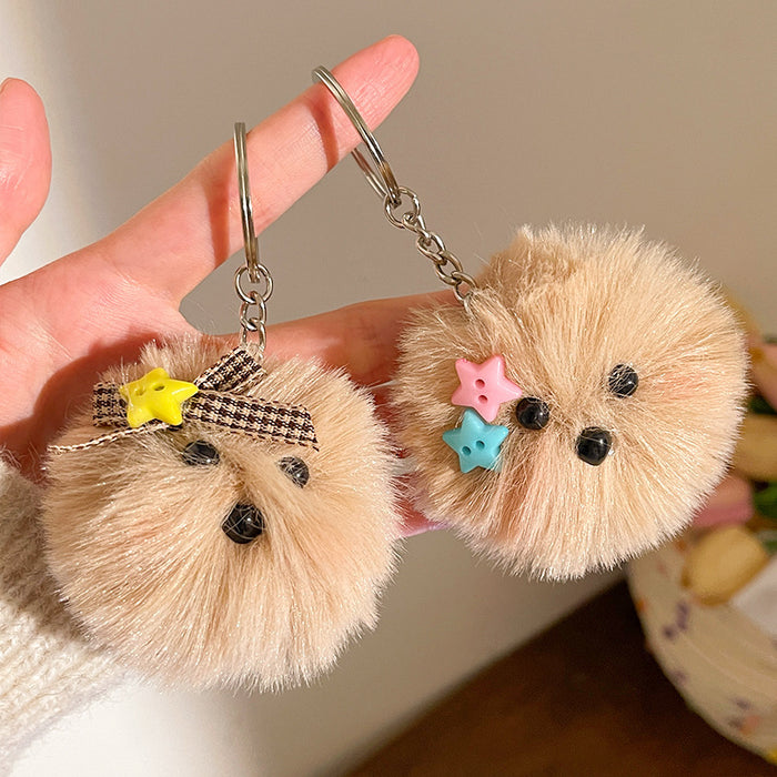 Wholesale Blush Little White Dog Plush Pendant Keychain
