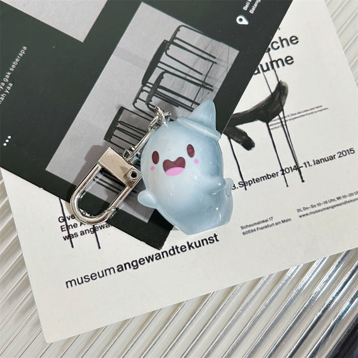 Wholesale  Glow in the Dark Resin Ghost Keychain Spooky Bag Charm MOQ≥2