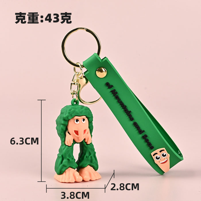 Wholesale Mythical Creatures PVC Keychain Cute Monkey and Banana Design Bag Charm Boutique MOQ≥10