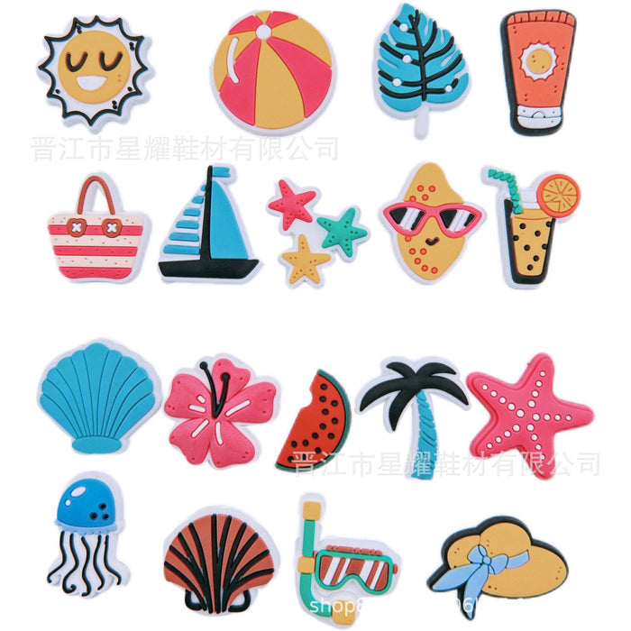 Wholesale Cave shoes, flower shoe buckles, PVC soft rubber shoe accessories, detachable decorative buckles in stock