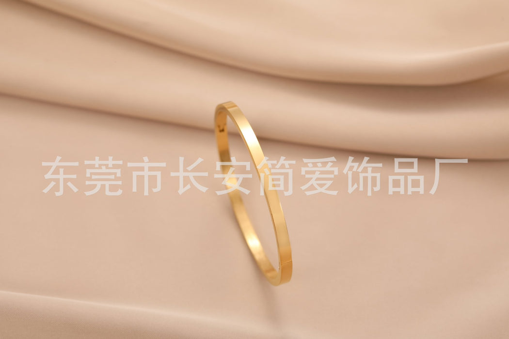 Wholesale Titanium steel bracelet, stainless steel bracelet, smooth surface, plain circle, couple's bracelet chain, trendy