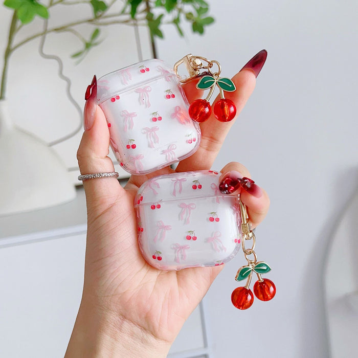 Wholesale Cherry-themed wireless Bluetooth earphone cases