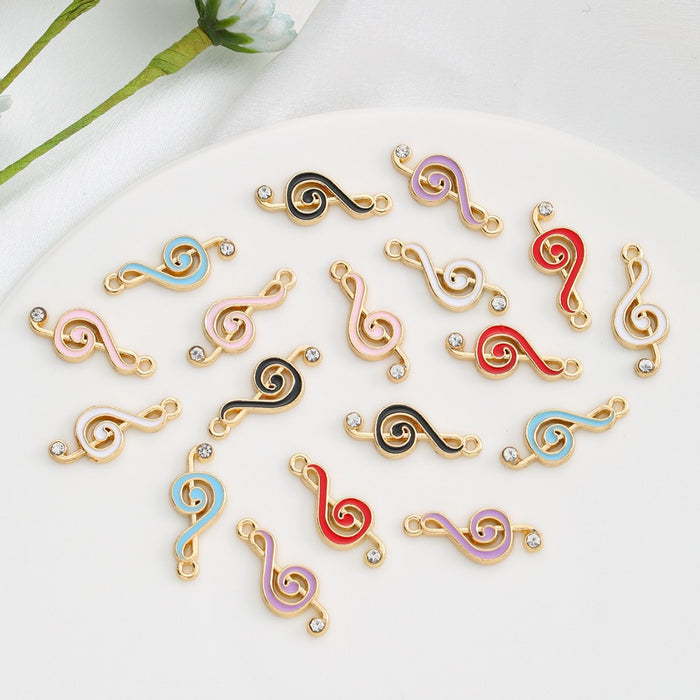Wholesale 100 pcs Multi-colored musical note alloy DIY charms