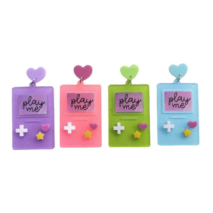 Wholesale Acrylic colorful English letters retro cute star game console earrings