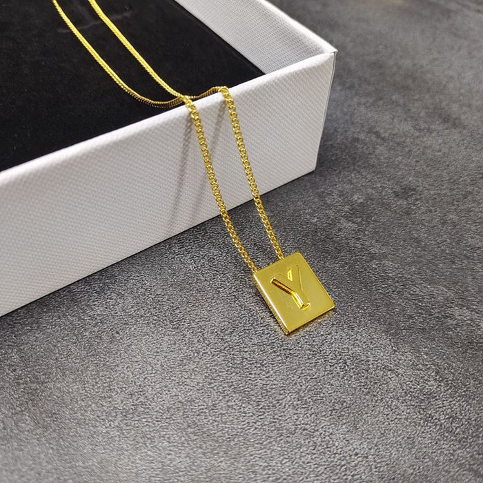 Wholesale Letter necklace gold plated clavicle chain