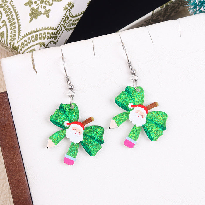 Wholesale Christmas earrings snowman Christmas tree snowflake acrylic earrings personality earrings ear jewelry