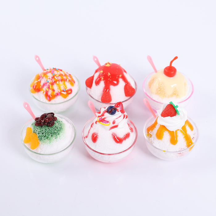 Wholesale Simulated Fruit Shaved Ice Food Pendant In PVC Trendy Bag Charm And Car Key Accessory For Summer MOQ≥5