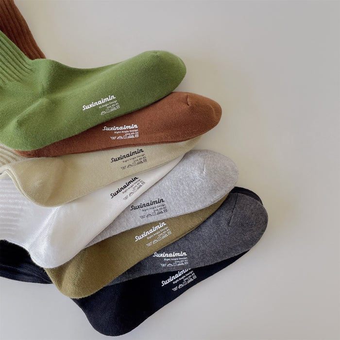 Wholesale Socks Solid color Vertical stripe Middle tube Socks Sports Socks Anti odor and Sweating Cotton Socks Right angle Socks