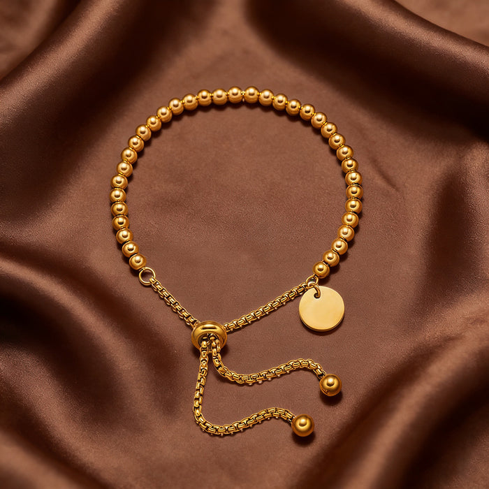 Wholesale Titanium steel round beaded bracelet for women