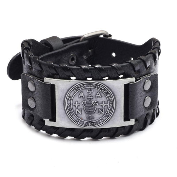 Wholesale Multi-layer Leather Wolf Head Men's Bracelet JDC-BT-FengH002