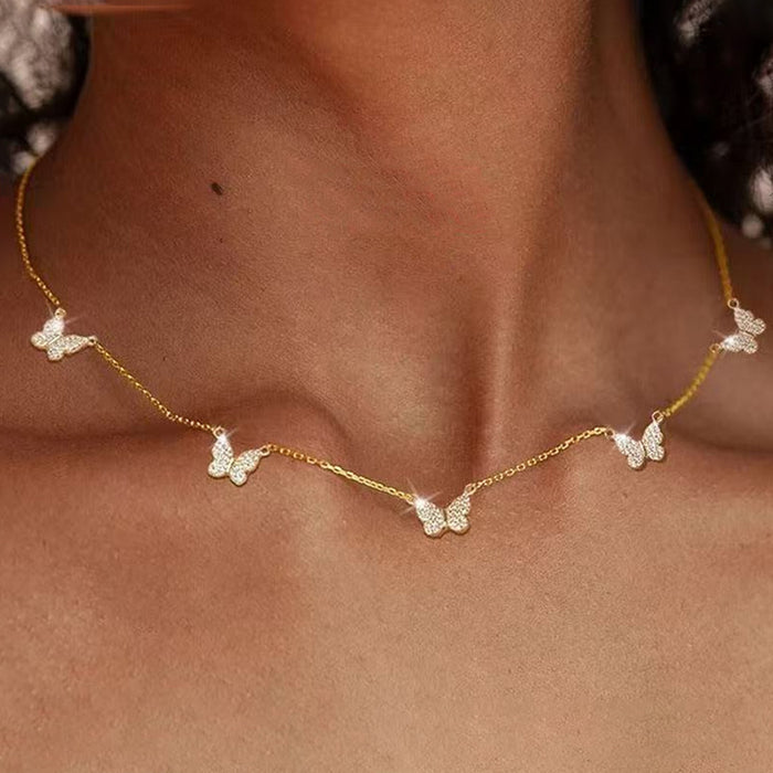 Wholesale Butterfly Zirconia  Versatile and Elegant Necklace