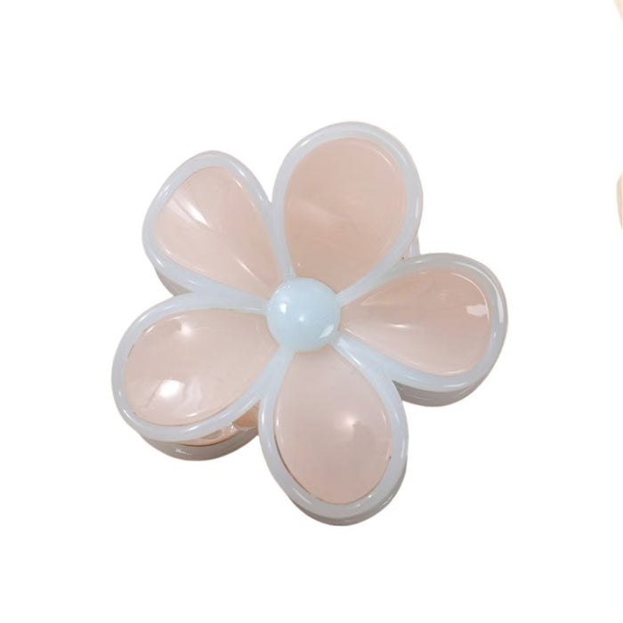 Wholesale Cream jelly contrasting flower hair clip, shark clip, half zip hair clip, hair accessory, head accessory