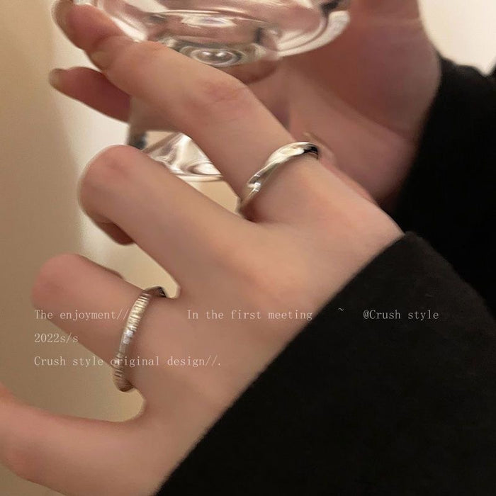 Wholesale  Silver  Ring Three-piece Set Women's Open Finger Ring Gift