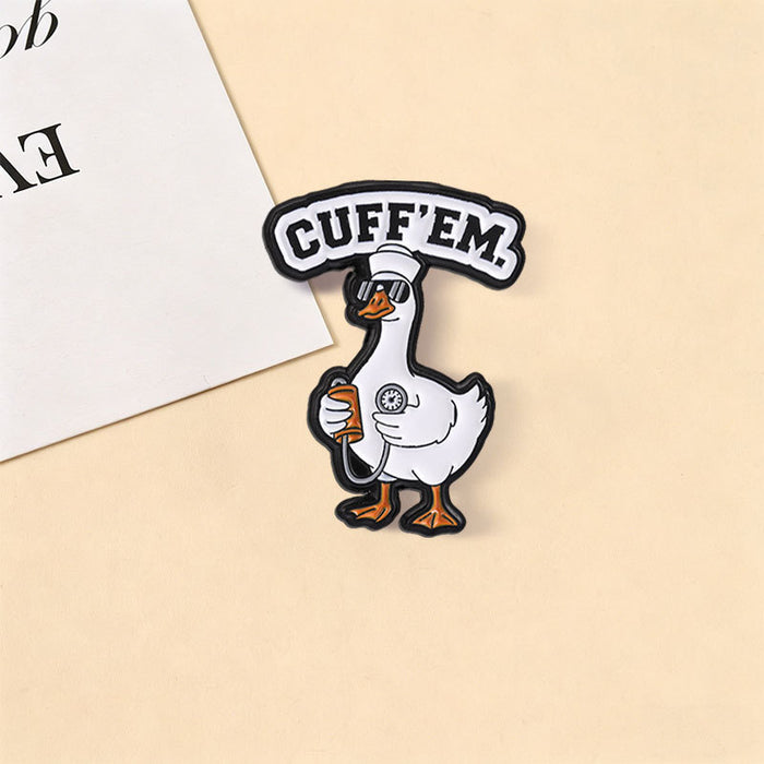 Wholesale Funny Duck Goose Cartoon Enamel Brooch Pin Trendy Boutique Backpack Accessory