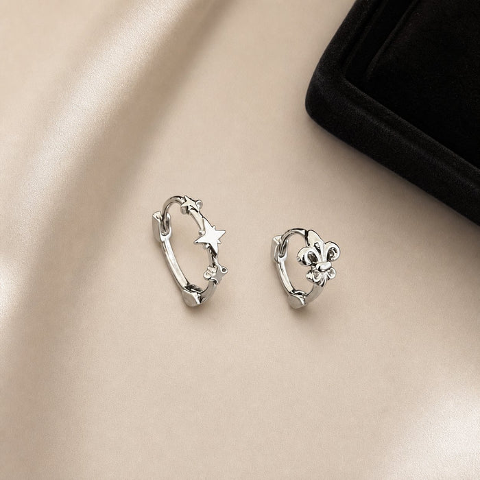 Wholesale Alloy Asymmetric Star Moon Butterfly Earrings Sweet Cool Retro Style Jewelry Accessory
