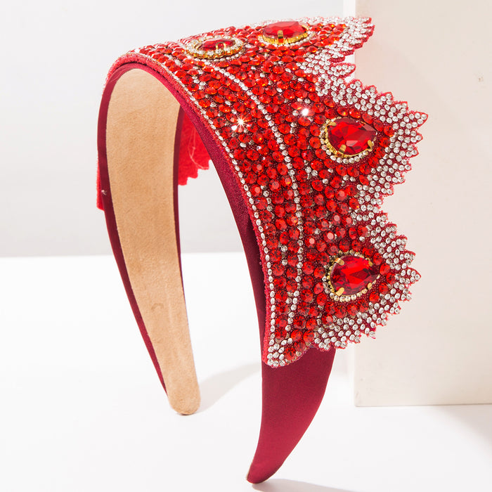 Wholesale French Vintage Rhinestone Crown Headband Hair Hoop