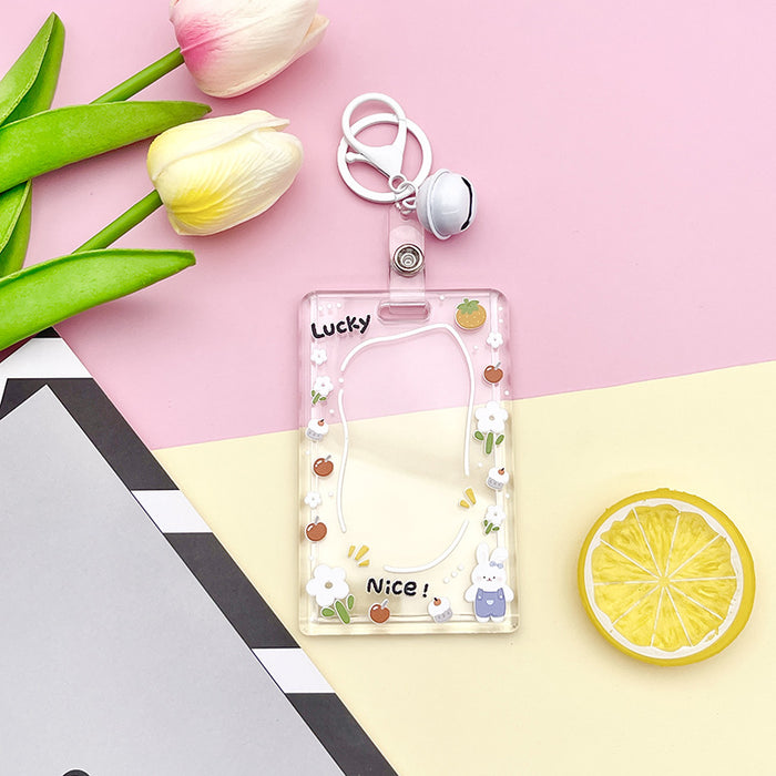 Wholesale Acrylic Cute Cartoon Simple Transparent Card Set Keychain JDC-KC-BoWen004