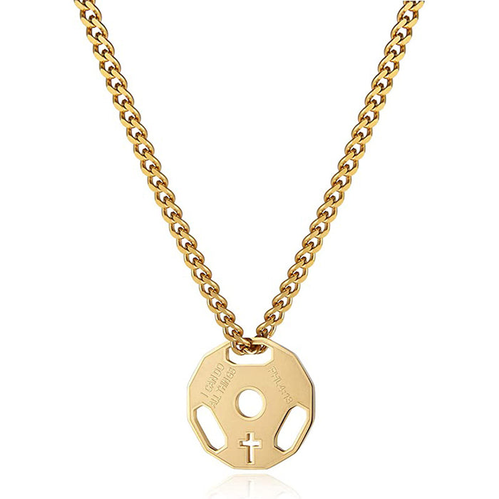 Wholesale Fitness Dumbbell Necklace Sports Necklace Stainless Steel Necklace