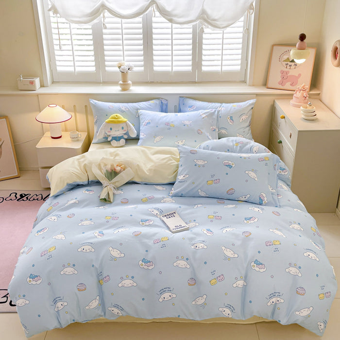 Wholesale A-level Cloud Washed Cotton Cute Cartoon Girl Heart Dormitory Bed Sheets JDC-SEE-AiErMei004