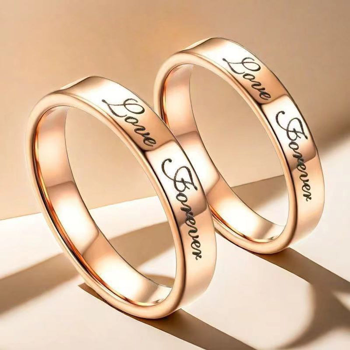 Wholesale Titanium Steel Niche High-end  Letter Rings JDC-RS-XinJu005