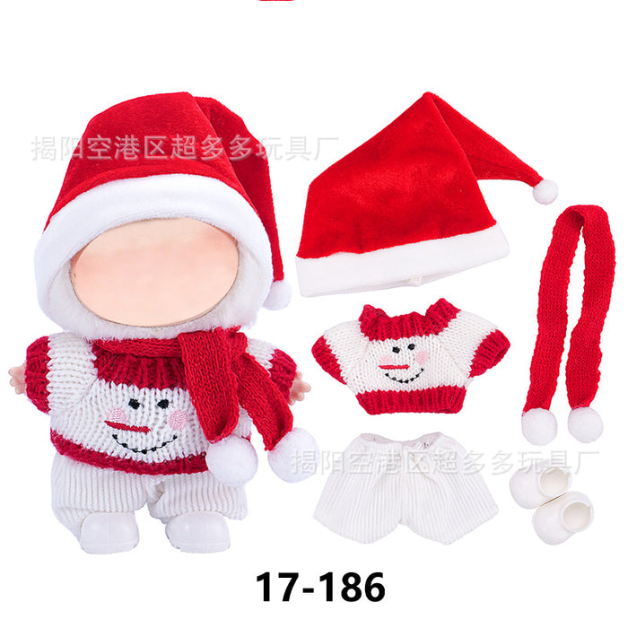 Wholesale ( Clothes only)  Baby clothes 17cm plush Christmas dress