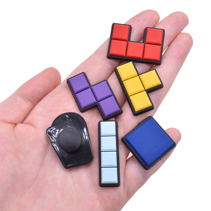 Wholesale Random 100pcs PVC Cartoon Fun Tetris Hole Shoe Buckle DIY Accessories JDC-SC-RYY026