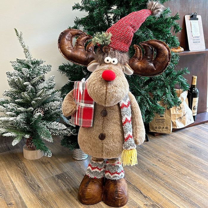Wholesale Retractable Elk Plush Ornaments Decorations Christmas Deer Window Scene Layout Home Decoration