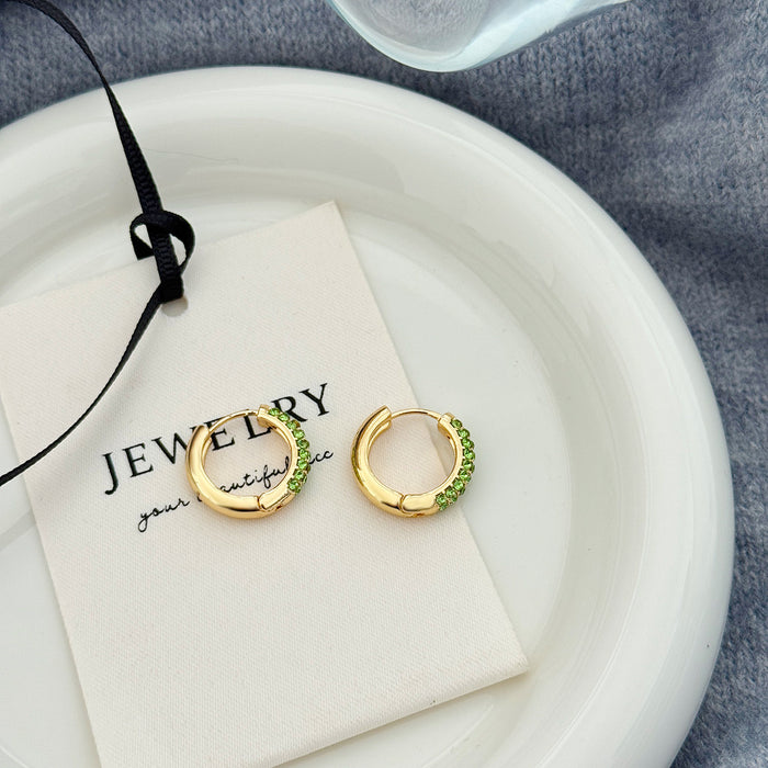 Wholesale Fashionable round diamond studded earrings, exquisite and simple style, elegant ear rings and accessories