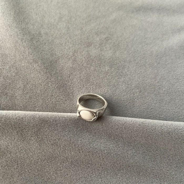 Wholesale Silver Red Agate Ring Winter Matching Simple Retro Ring