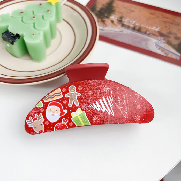 Wholesale Christmas plastic clip patch hair clip dopamine small fresh  atmosphere shark clip hair accessories