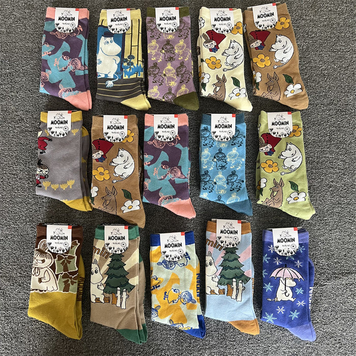 Wholesale Cotton Women's Socks Cartoon Anime Mid-length JDC-SK-Bingao003