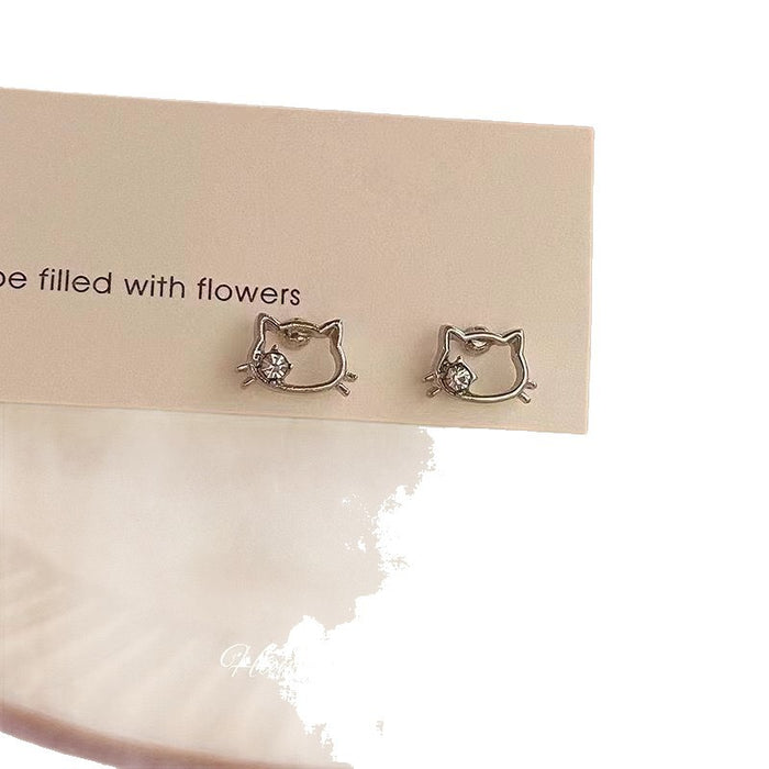 Wholesale Cat Ear Nails Silver Cute Sweet Ear Hole Sleep Free Ear Accessories